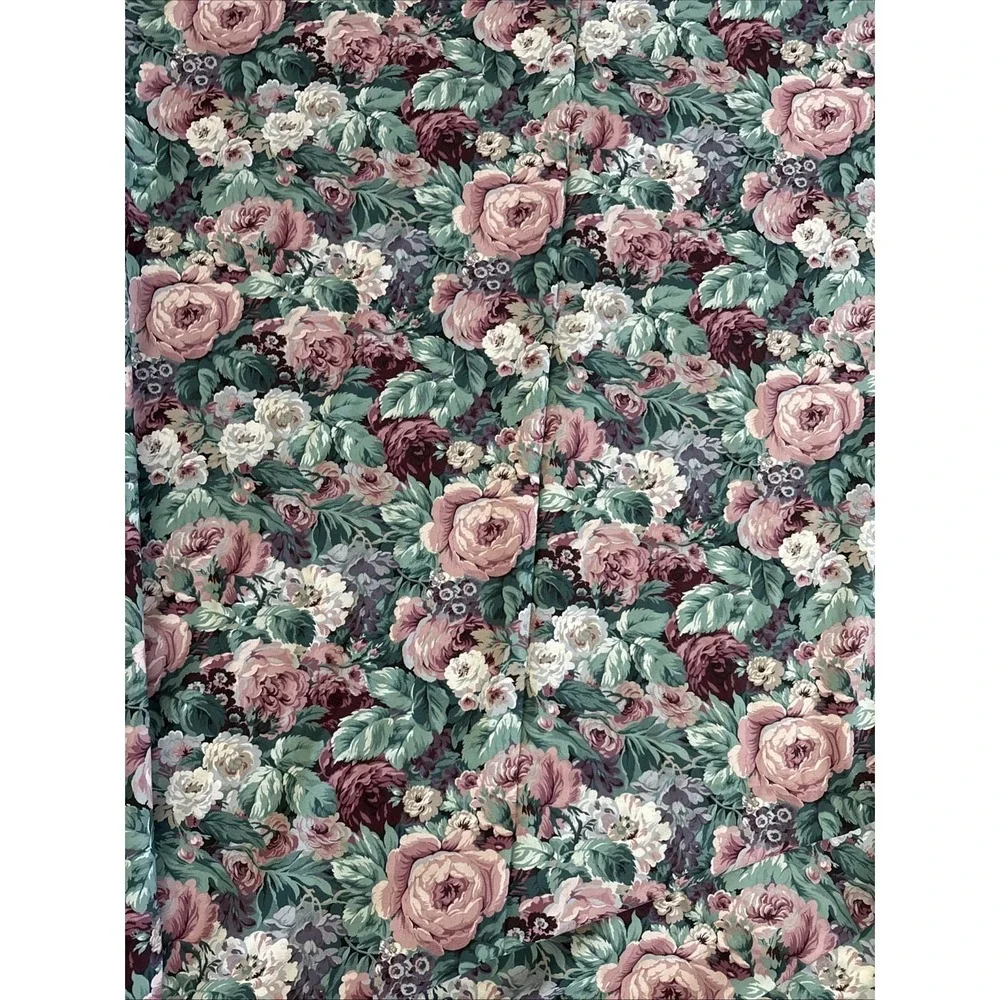 14+ Yds Vtg Joan Messmore Cranston Fabric Cabbage Rose Cottagecore Quilting Sew